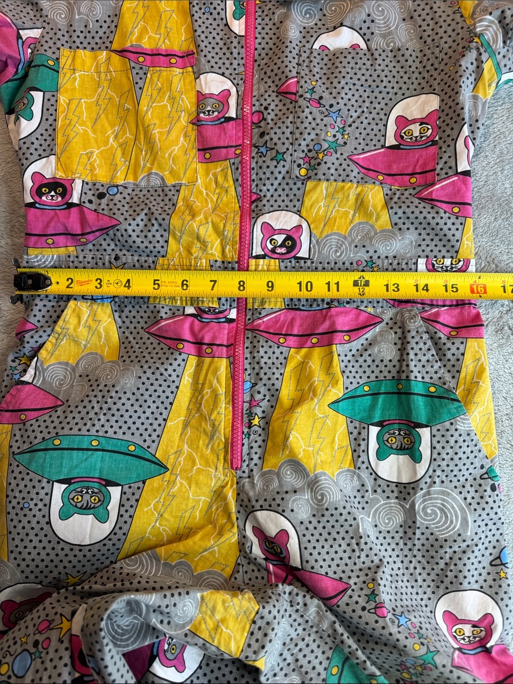NWOT Blue Platypus Clothing Cats In Space Jumpsuit In Asteroid Field SizeXS - Picture 11 of 14